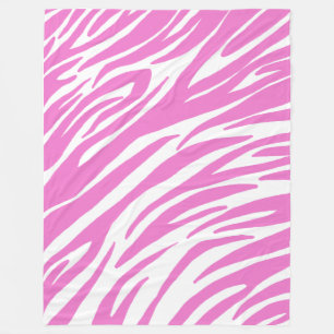 Rosa zebra tryckullfilt fleecefilt