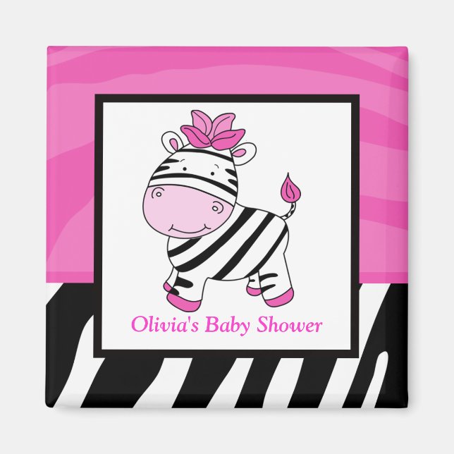 Rosa Zebra-Vildens jungle Rectangle-favoritmagnet Magnet (Framsidan)