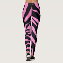 Rosa zebramönsterleggings – Djärvt djurtryck