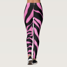 Rosa zebramönsterleggings – Djärvt djurtryck Leggings