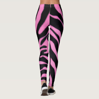 Rosa zebramönsterleggings – Djärvt djurtryck Leggings