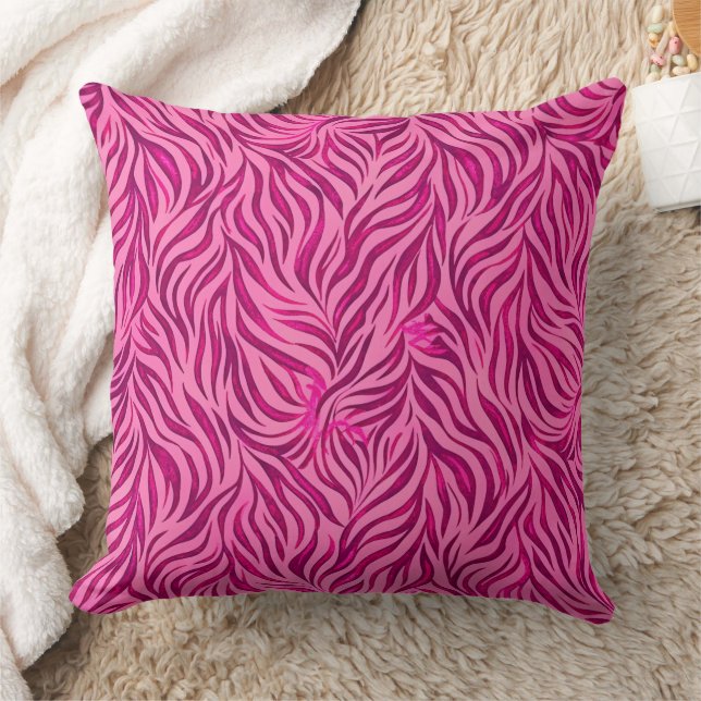 Rosa Zebraprint Barbiecore Y2K Djurmönster Kudde (Filt)
