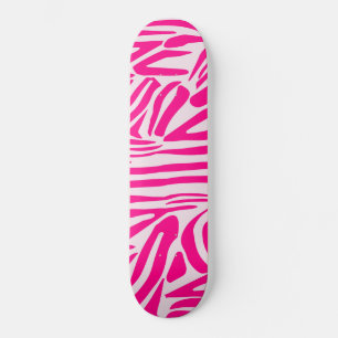 Rosa Zebrarandigt Mönster Mini Skateboard Bräda 18,5 Cm