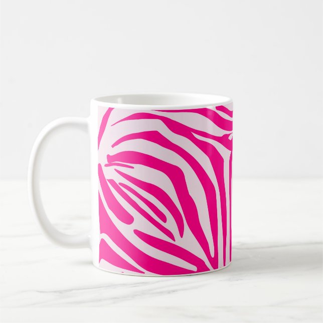 Rosa Zebrarandomning Kaffemugg (Vänster)