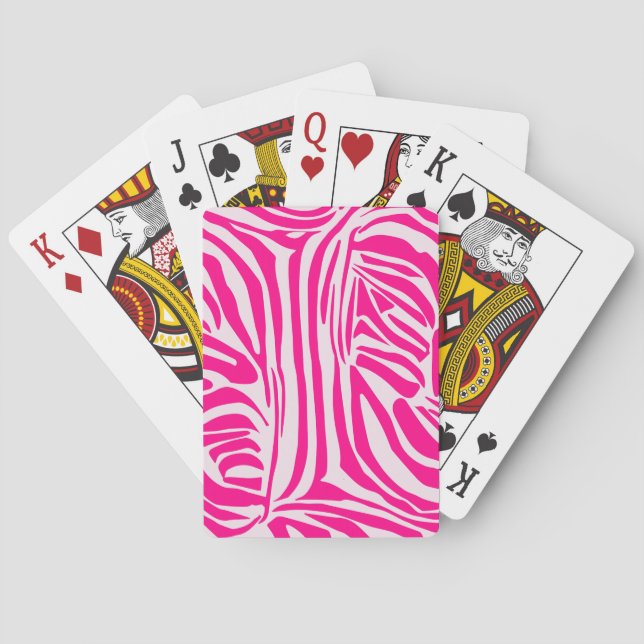 Rosa zebrårtryck casinokort (Baksidan)