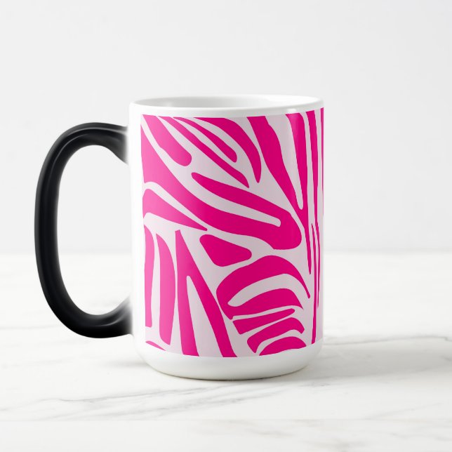 Rosa zebrartryck magisk mugg (Vänster)