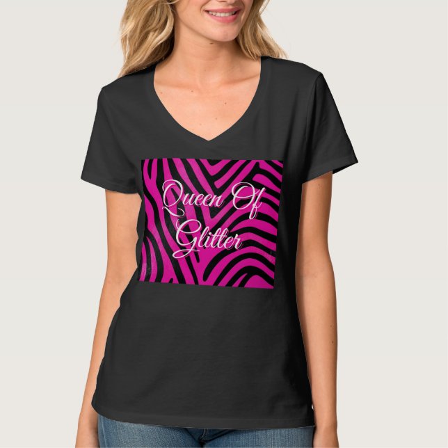 Rosa zebratryck Kvinnors T-shirt (Framsida)