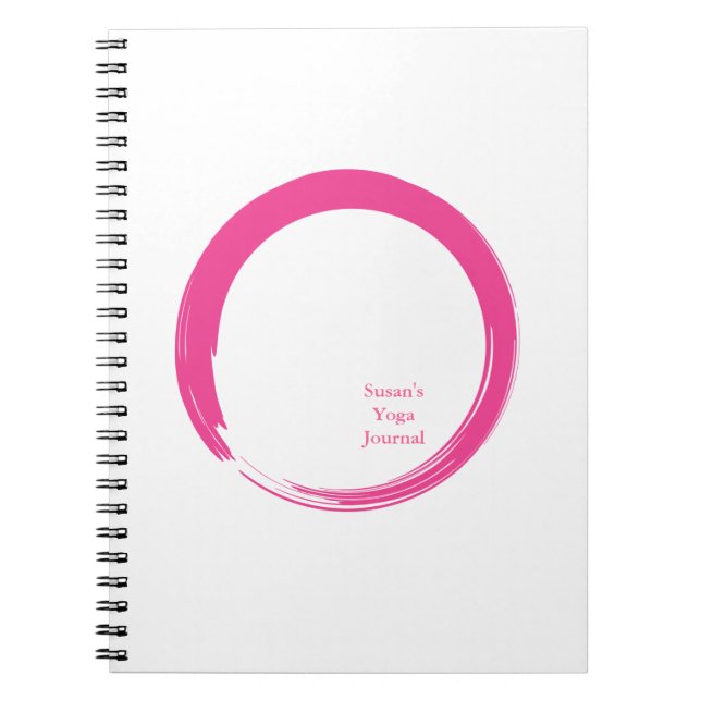 Rosa Zen-symbol / Enso-cirkel Anteckningsbok Med Spiral (Framsidan)