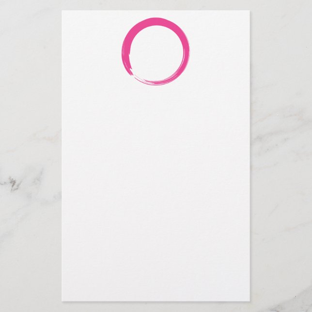 Rosa Zen-symbol / Enso-cirkel Brevpapper (Framsida)