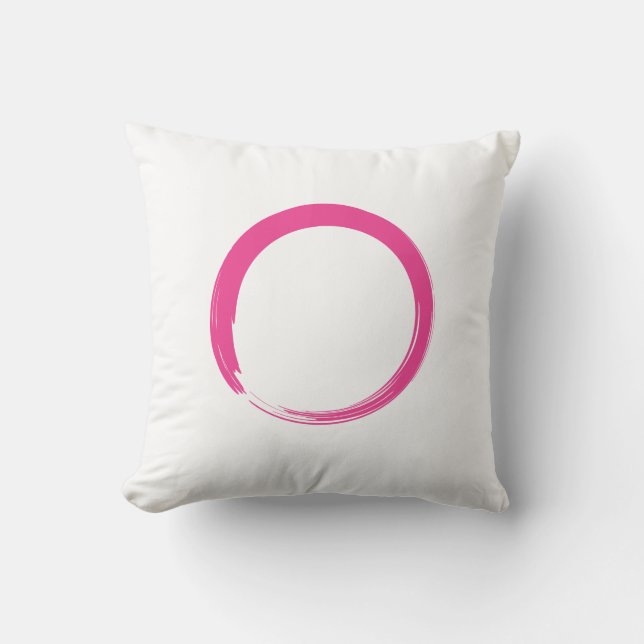 Rosa Zen-symbol / Enso-cirkel Kudde (Framsida)
