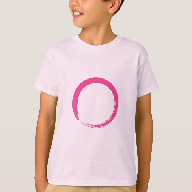 Rosa Zen-symbol / Enso-cirkel T-shirt (Framsida)