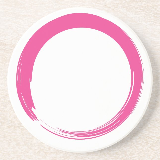 Rosa Zen-symbol / Enso-cirkel Underlägg Sandsten (Framsidan)