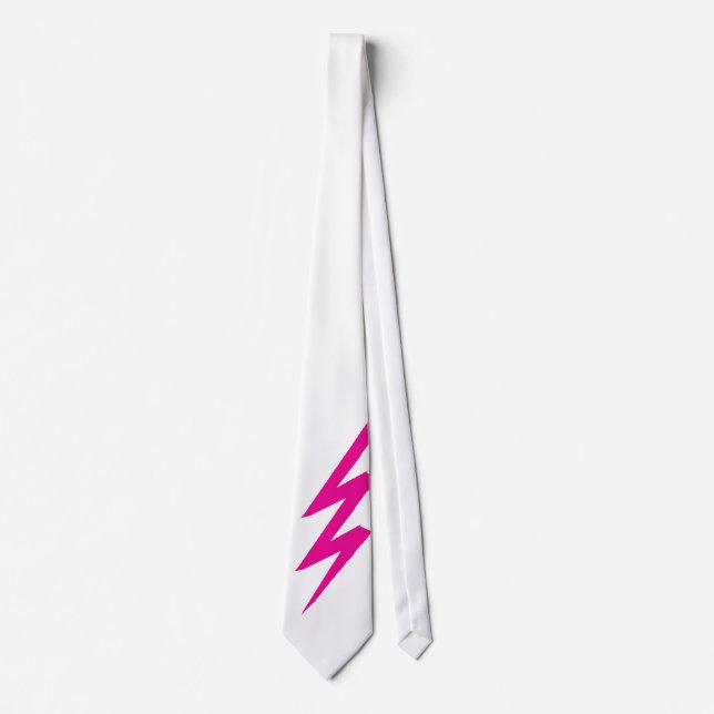 Rosa Zigzag Blixt Bolt Novelty Party Neck Tie Slips (Framsida)