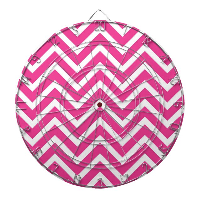 Rosa Zigzag Chevron Mönster Darttavla (Framsidan)
