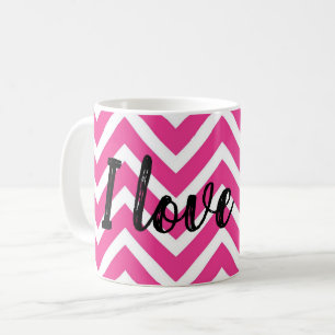 Rosa zigzag-design kaffemugg