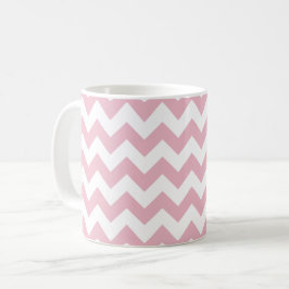 Rosa Zigzag, Rosa Chevron, Geometric Mönster Kaffemugg