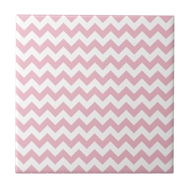 Rosa Zigzag, Rosa Chevron, Geometric Mönster Kakelplatta (Framsidan)