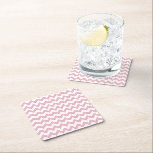 Rosa Zigzag, Rosa Chevron, Geometric Mönster Underlägg Papper Kvadrat