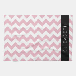 Rosa Zigzag, Rosa Chevron, Wave Mönster, ditt namn Kökshandduk