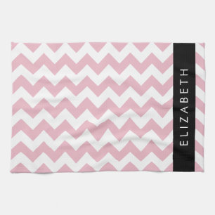 Rosa Zigzag, Rosa Chevron, Wave Mönster, ditt namn Kökshandduk