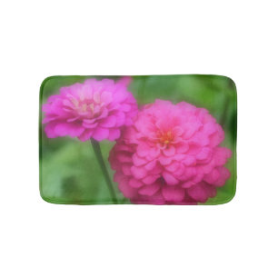 Rosa Zinna Flowers Badrumsmatta