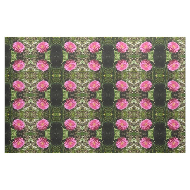 Rosa Zinnia Blommigt Patterned Fabric Tyg (Fat Quarter)