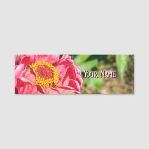 Rosa Zinnia Flower Anpassningsbar Image Logotyp Na Namnbricka
