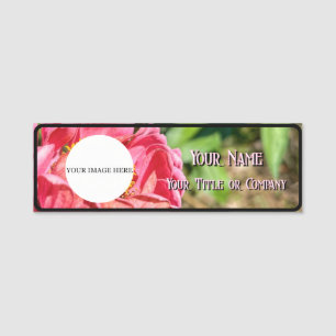 Rosa Zinnia Flower Anpassningsbar Image Logotyp Na Namnbricka
