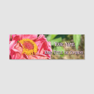 Rosa Zinnia Flower Anpassningsbar Image Logotyp Na Namnbricka