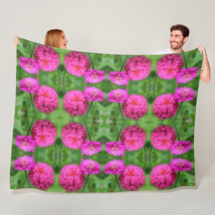 Rosa Zinnia Flower Pair Abstrakt Fleecefilt