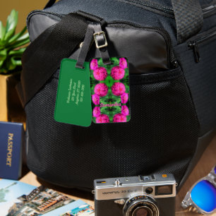 Rosa Zinnia Flower Pair Abstrakt Personlig Bagagebricka