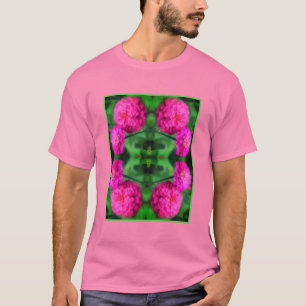Rosa Zinnia Flower Pair Close Abstrakt T Shirt