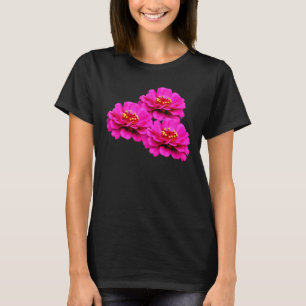 Rosa Zinnia Flowers Nature T Shirt