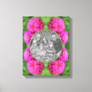 Rosa Zinnia Flowers Skapar ditt eget foto Canvastryck
