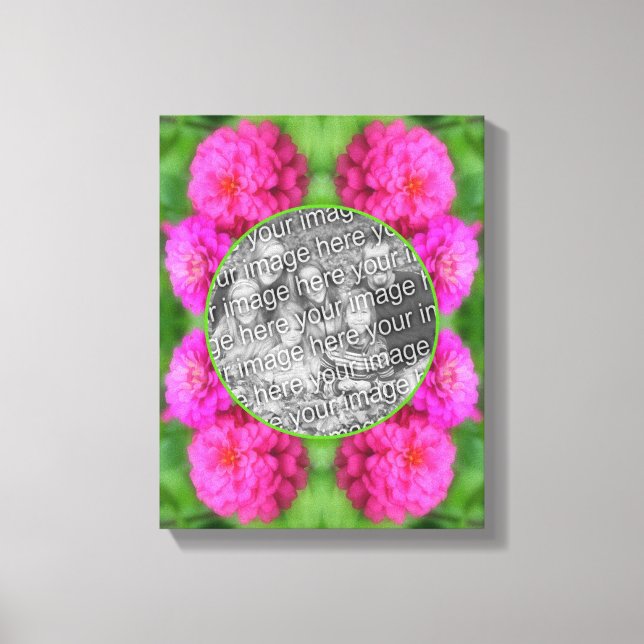 Rosa Zinnia Flowers Skapar ditt eget foto Canvastryck (Framsida)