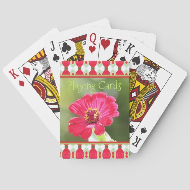 Rosa Zinnia-fotokort Casinokort (Baksidan)