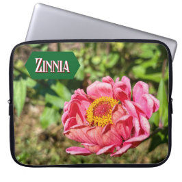Rosa Zinnia med Gult Center Laptop Fodral