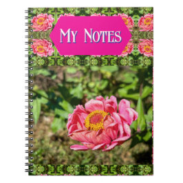 Rosa Zinnia med Gult Center Matta Anteckningsbok