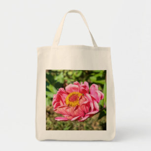 Rosa Zinnia med Gult Center Matta Tygkasse
