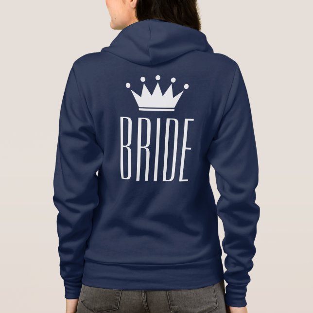 Rosa zip upp hoodie för brud tee shirt (Baksida)