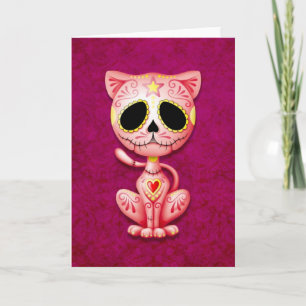 Rosa Zombie Sugar Kitten Kort