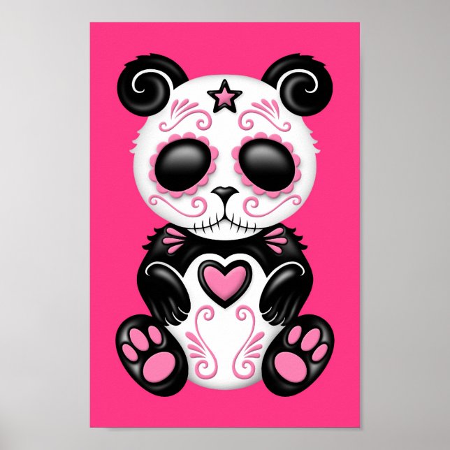 Rosa Zombie Sugar Panda Poster (Framsidan)