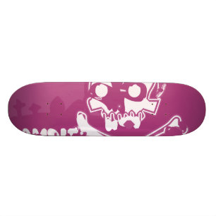 Rosa Zombiedöskalle skateboard Bräda 20 Cm