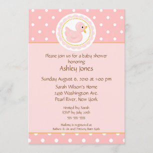 Rosaankababy shower inbjudningar