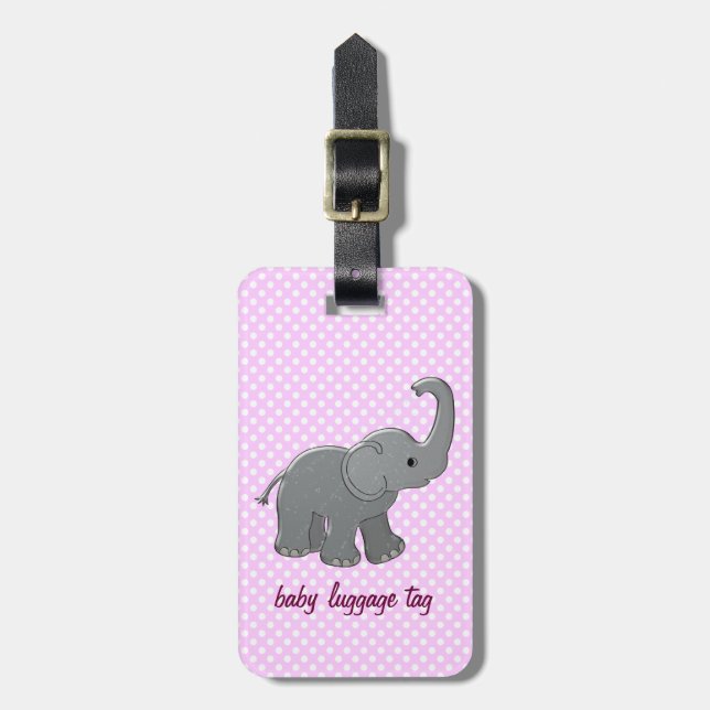 rosabebiselefant bagagebricka (Vertikal Framsida)