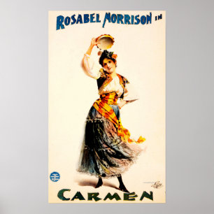 ROSABEL MORRISON in CARMEN Opera Vintage Theatre Poster