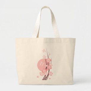 Rosablommarblommor & fjärilar jumbo tygkasse