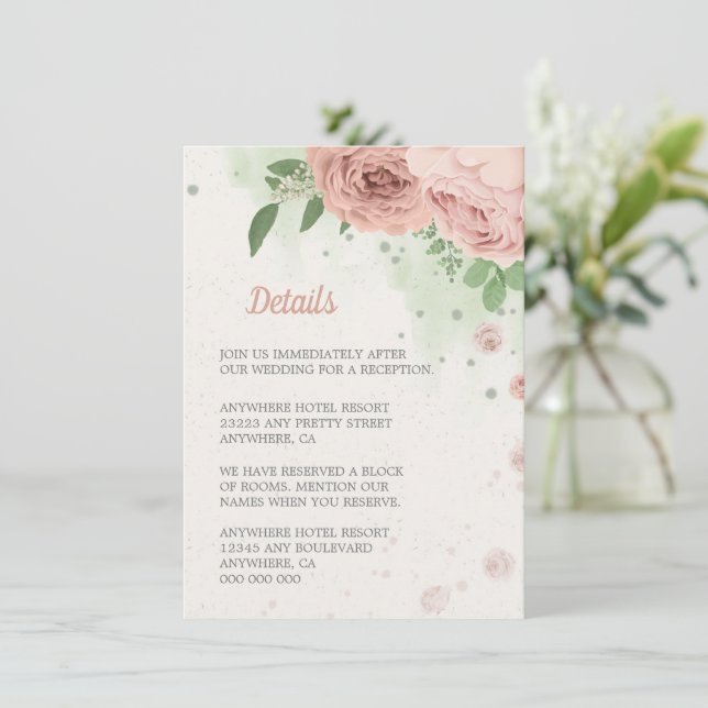 rosablommor grönska botanisk tilläggskort (Stående Fram)