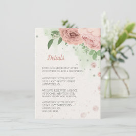 rosablommor grönska botanisk tilläggskort