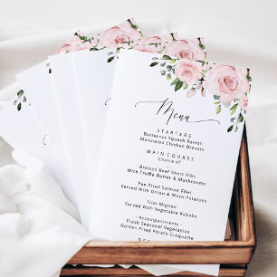 Rosablommor, Rosa blommor, Boho, Bröllopsmeny
